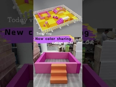 গোলাপী নরম খেলুন বল পিট এবং স্লাইড সঙ্গে গোলাপী লাল নরম খেলার মাঠ ইনডোর