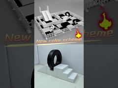 ডাবল স্লাইড সহ নরম খেলার সরঞ্জাম কালো এবং সাদা সেট বাচ্চাদের জন্য ভাড়া