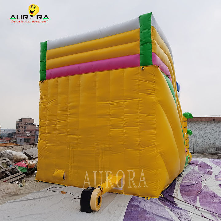 হলুদ সব বয়সের বাণিজ্যিক inflatable স্লাইড স্কুল ইভেন্টের জন্য কাস্টমাইজড মজা এবং নিরাপদ