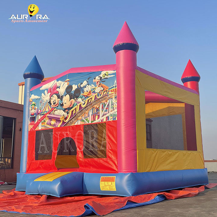 বহিরঙ্গন বাণিজ্যিক inflatable bouncer পিভিসি রঙিন প্রাপ্তবয়স্ক বাচ্চাদের জাম্পিং কাসল