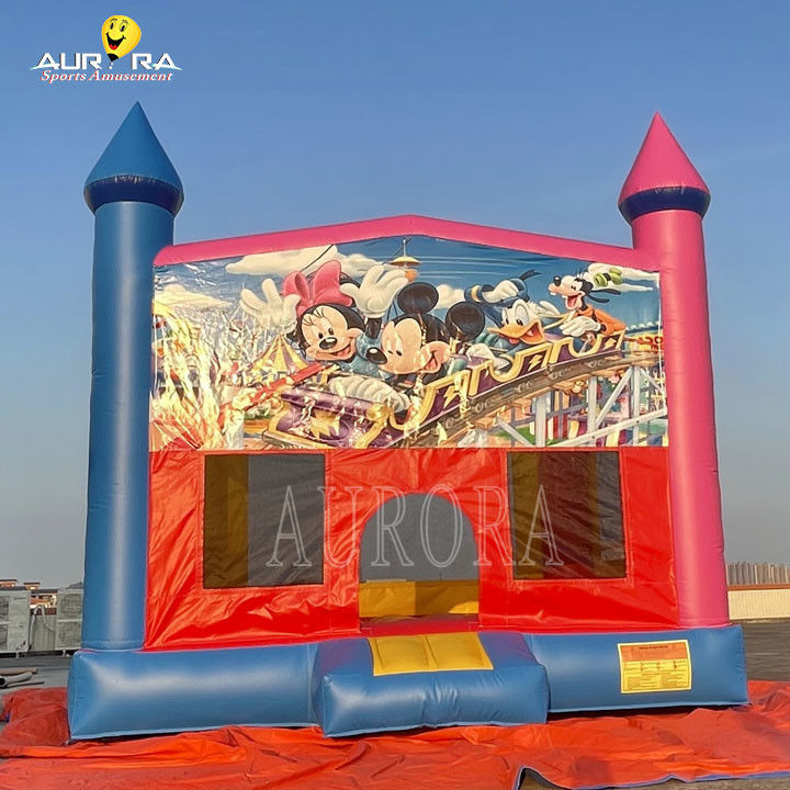বহিরঙ্গন বাণিজ্যিক inflatable bouncer পিভিসি রঙিন প্রাপ্তবয়স্ক বাচ্চাদের জাম্পিং কাসল