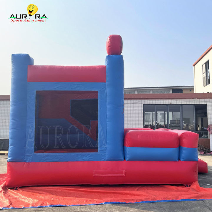 স্পাইডার ম্যান থিম রঙিন inflatable bouncy castle bouncer combo কাস্টমাইজড