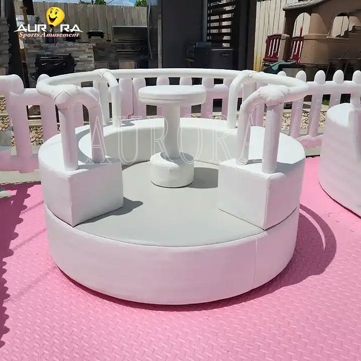 সাদা গোলাপী নরম খেলার প্যাকেজ সেট খেলার মাঠ বেবি ইনডোর আউটডোর নরম খেলার সরঞ্জাম