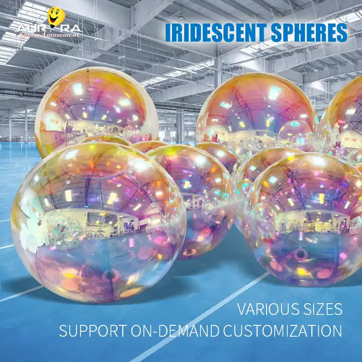 পিভিসি রঙিন সজ্জা inflatable আয়না গোলক কাস্টমাইজড বড় আয়না বল