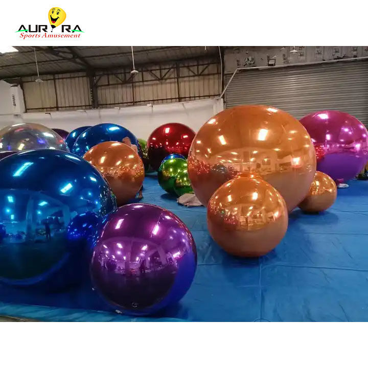 কাস্টমাইজড বিশাল inflatable আয়না বল PVC জন্য প্রসাধন পার্টি লাল নীল হলুদ