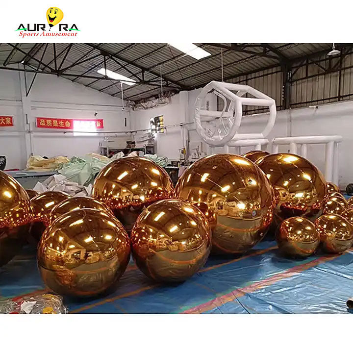কাস্টমাইজড বিশাল inflatable আয়না বল PVC জন্য প্রসাধন পার্টি লাল নীল হলুদ