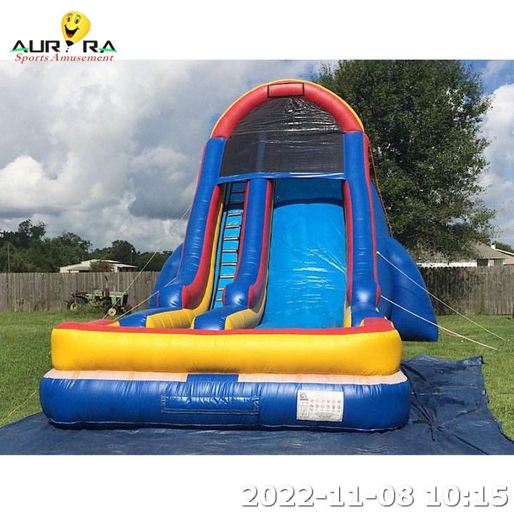 বহিরঙ্গন বাউন্সি ইনফ্ল্যাটেবল ওয়াটার স্লাইডস পুল জাম্পিং কাসলস পার্টি ভাড়া নীল