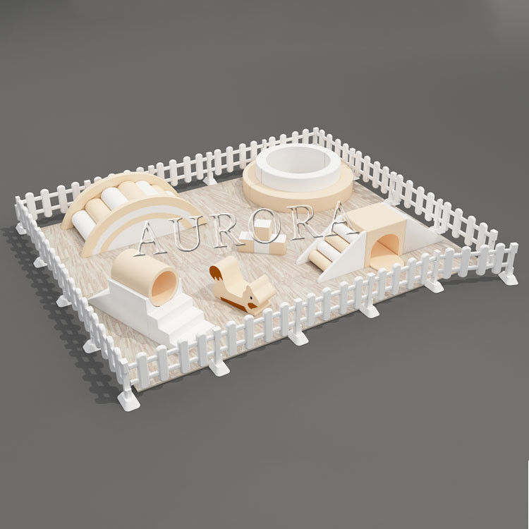 নরম খেলুন সাদা বেড়া ইনডোর ফোম স্লাইড বল পুল কিডস নরম খেলার সেট এলাকা