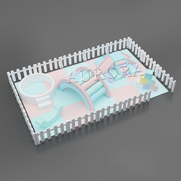 বাচ্চাদের সফট প্লে সেট সুপার ইনডোর সফট প্লে সরঞ্জাম সাদা এবং গোলাপী সফট প্যাকেজ