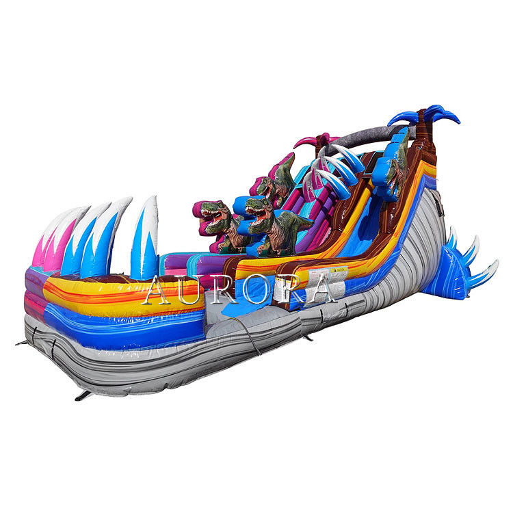 বহিরঙ্গন বাউন্সী ইনফ্ল্যাটেবল ওয়াটার স্লাইডস পুল জন্য বেগুনি নীল বাণিজ্যিক গ্রেড দৈত্য