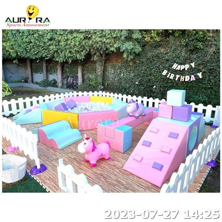 নরম খেলুন আরোহী সরঞ্জাম বহিরঙ্গন বাচ্চাদের বিনোদন ব্লু বোল পিট ইনডোর খেলার মাঠ