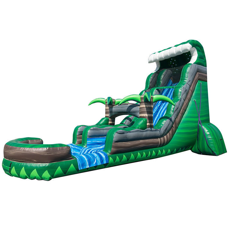 প্রাপ্তবয়স্কদের জন্য inflatable জল স্লাইড শিশুদের জন্য পুল সঙ্গে সবুজ বাণিজ্যিক জল স্লাইড