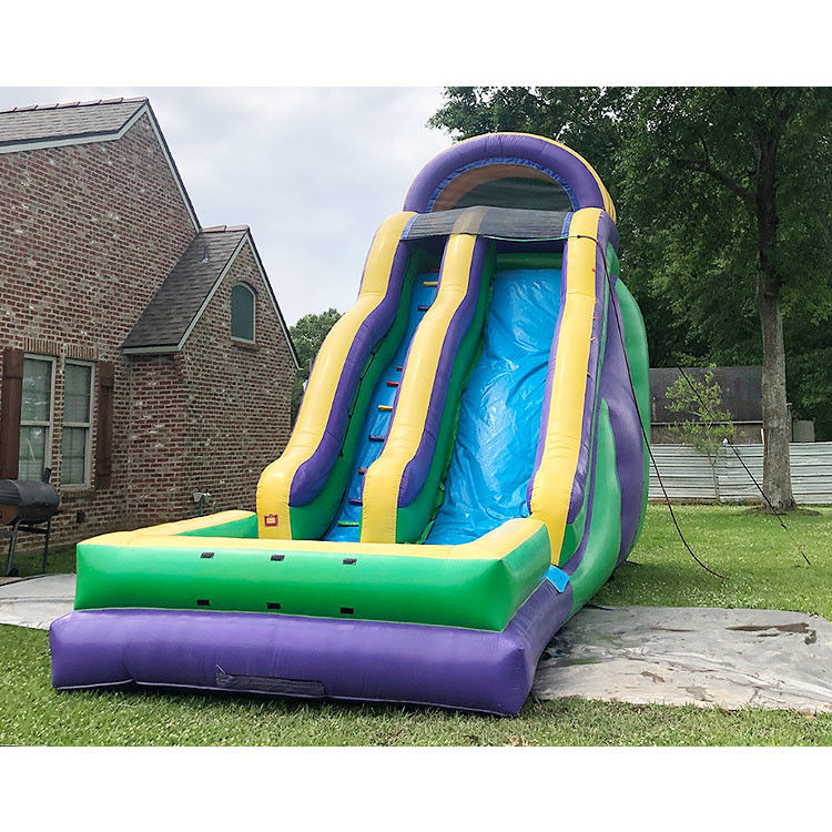 প্রাপ্তবয়স্কদের জন্য inflatable জল স্লাইড শিশুদের জন্য পুল সঙ্গে সবুজ বাণিজ্যিক জল স্লাইড