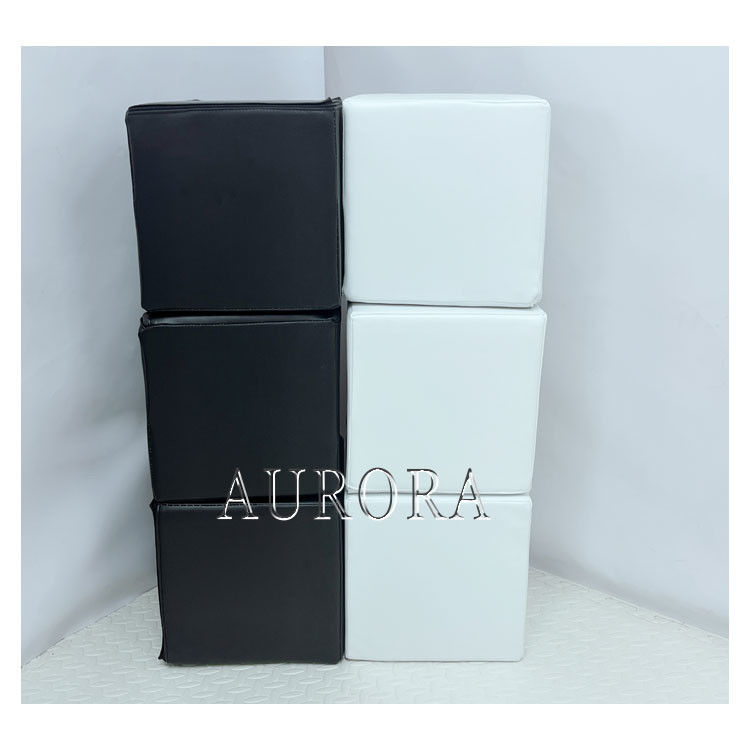 ডাবল স্লাইড সহ নরম খেলার সরঞ্জাম কালো এবং সাদা সেট বাচ্চাদের জন্য ভাড়া